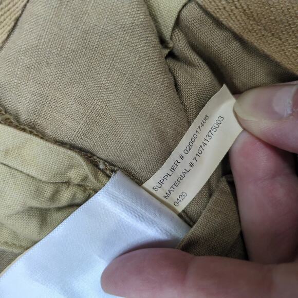 Polo Ralph Lauren Men's 38x8 Shorts Tan Linen Cotton Classic Fit Navy Pony Logo - Picture 10 of 10